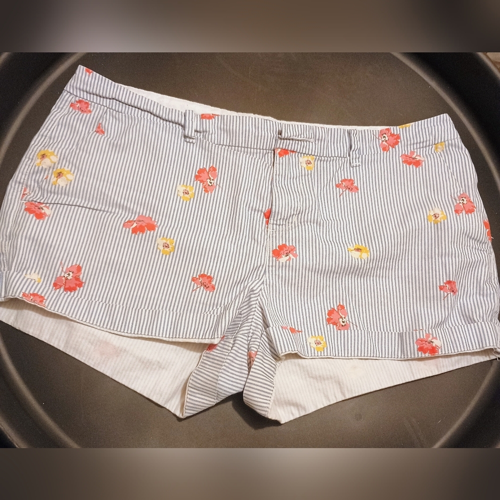 Old Navy Chino Style Floral/Striped Shorts